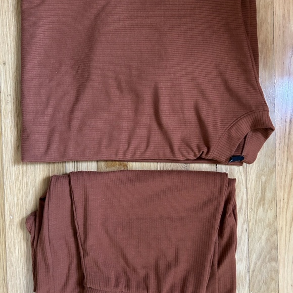 LaLa Clothing Ribbed Playsuit in Cinnamon - Picture 3 of 4